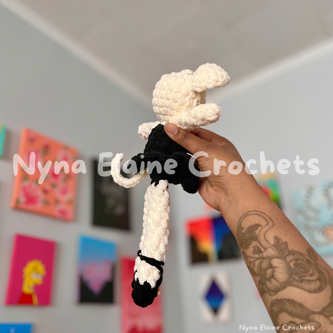 Ballerina Cream/Black Mouse Plushie Handmade