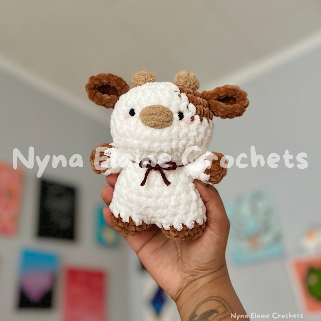 Mini Brown Cow Crochet Plushie