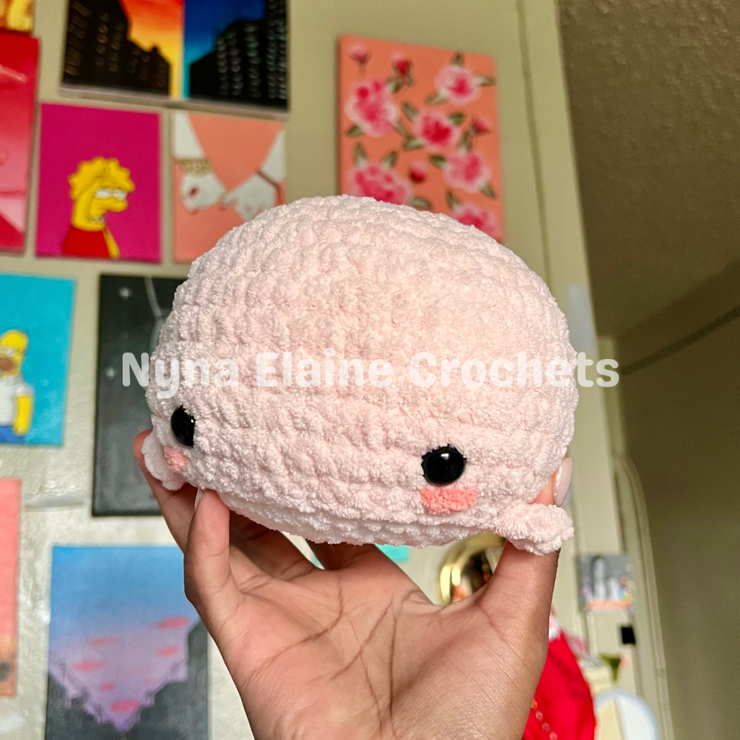 Pink Medium Crochet Whale Plushie