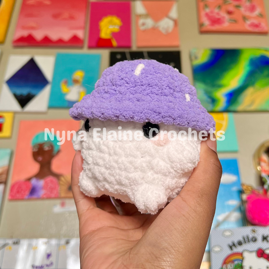 Purple Crochet Mushroom Plushie