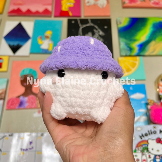 Purple Crochet Mushroom Plushie