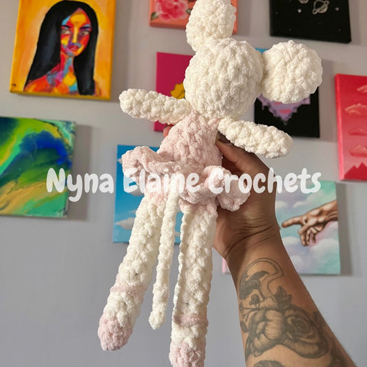 Ballerina White Mouse Plushie Handmade