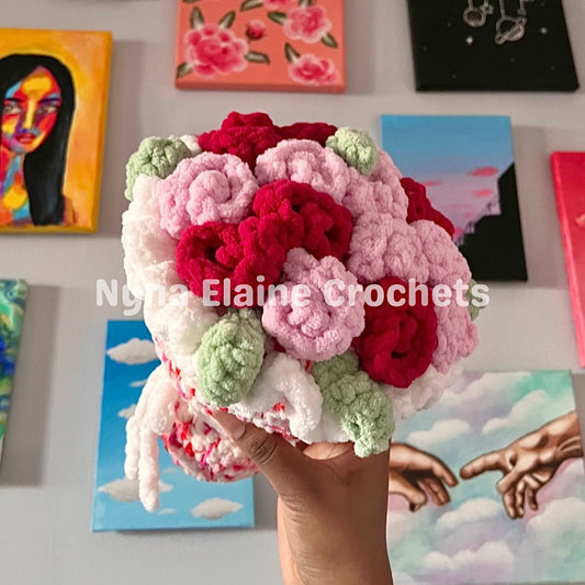 Pink/red Rose Bouquet Plushie