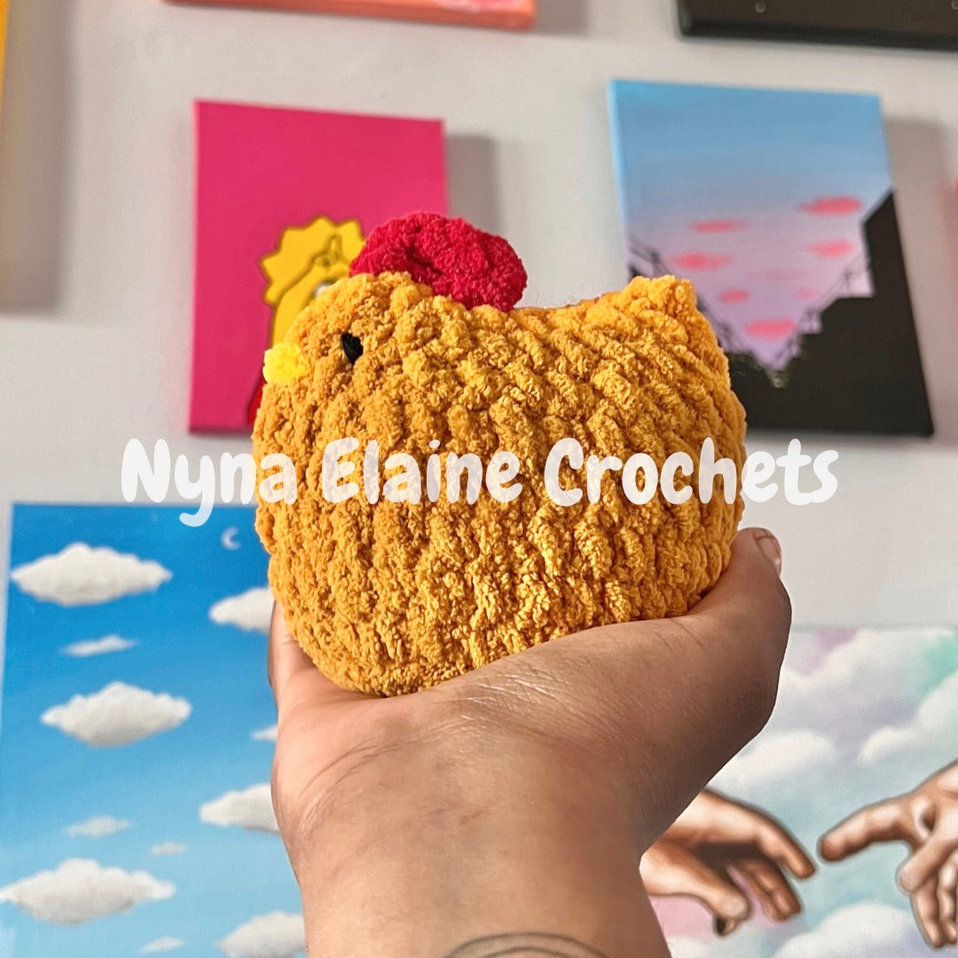 Burnt Mustard Chicken Crochet Amigurumi Plushie