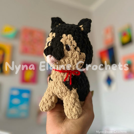 German Shepherd Sitting Puppy Plushie