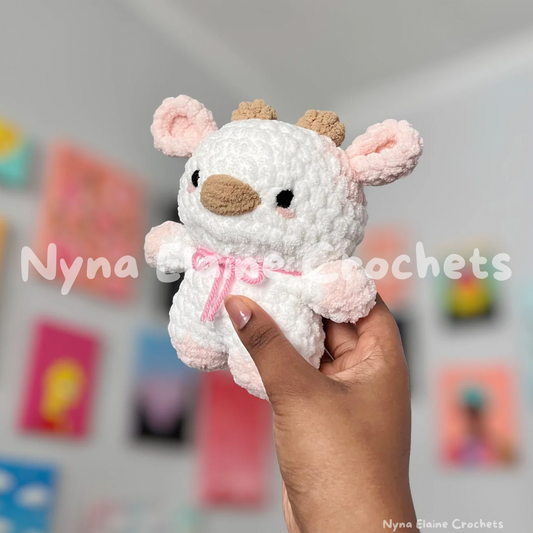 Mini Strawberry Cow Crochet Plushie