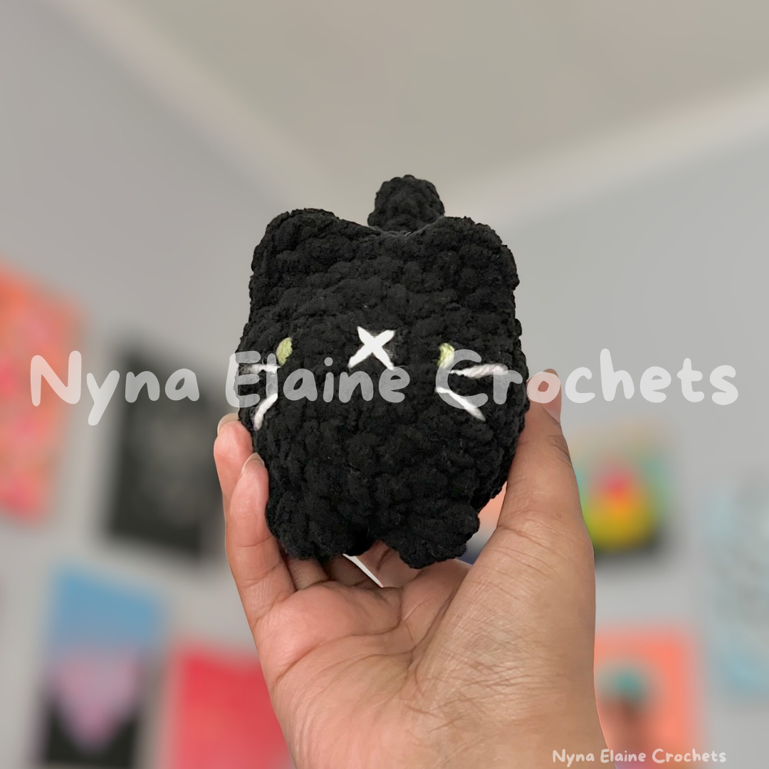 Loaf Kitten Crochet Plushie Black