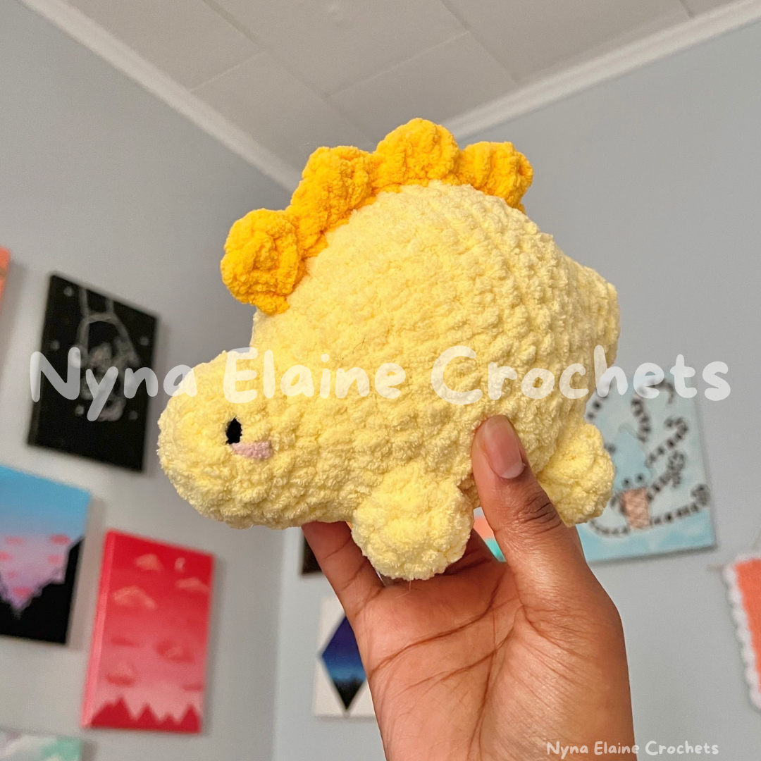 Yellow Steggie Dino Plushie