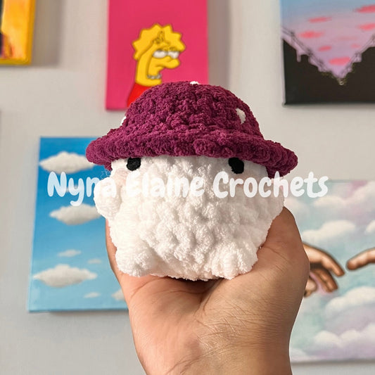 Dark Purple Crochet Amigurumi Mushroom Plushie