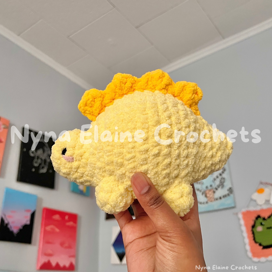Yellow Steggie Dino Plushie