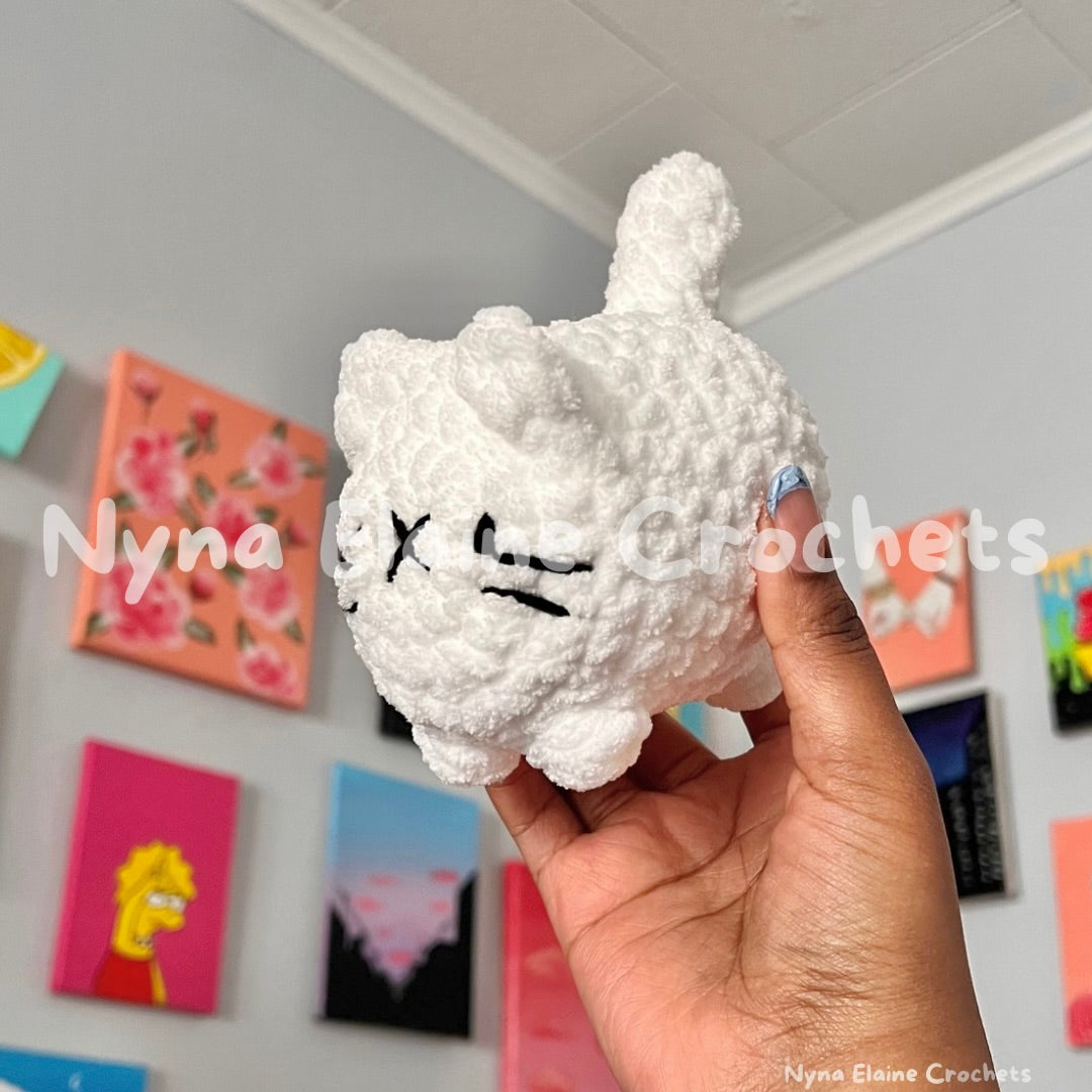 Loaf Kitten Crochet Plushie White