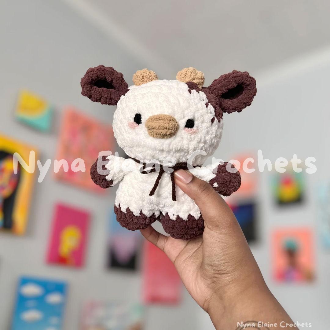 Mini Brown Cow Crochet Plushie