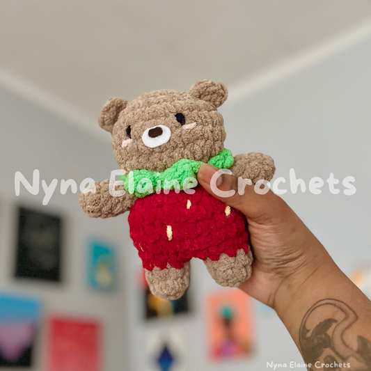 Mini Red Straw-Beary Crochet Plushie