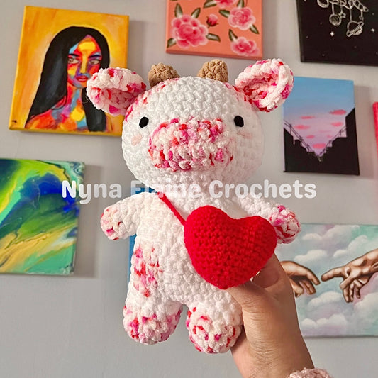 Valentines Day Heart Cow plushie