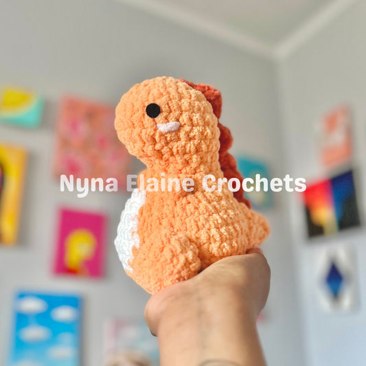 Small Orange Dino Plushie