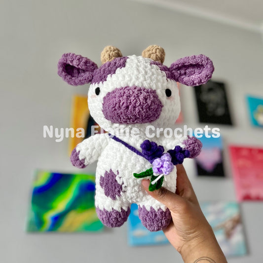 Lavender Cow Crochet Plushie